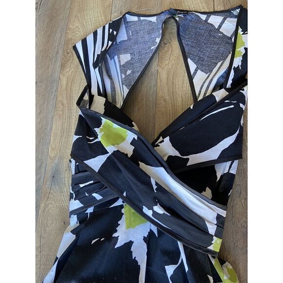 Hailey Morgan Dress Womens 12 Navy White Floral Aline Casual Summer Casual - Picture 3 of 8